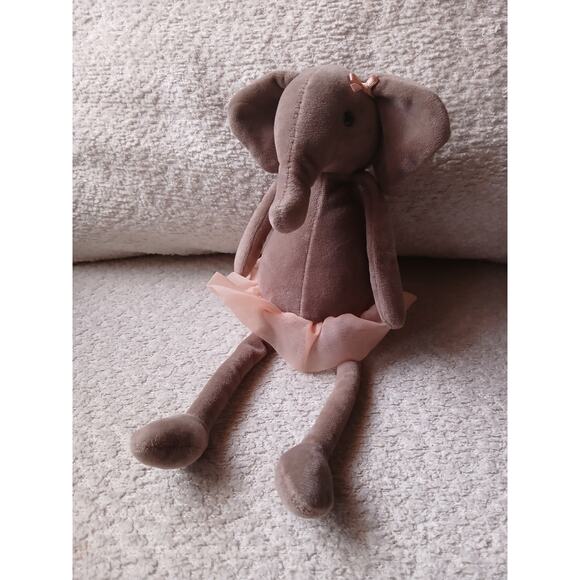 Jellycat Dancing Darcy Elephant Ballerina Small Pink Gray Stuffed Plush 10" - Picture 1 of 3